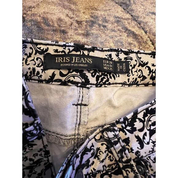 Iris Jeans Flocked Skinny Leg Jeans, Pants Size 1 - Picture 3 of 3